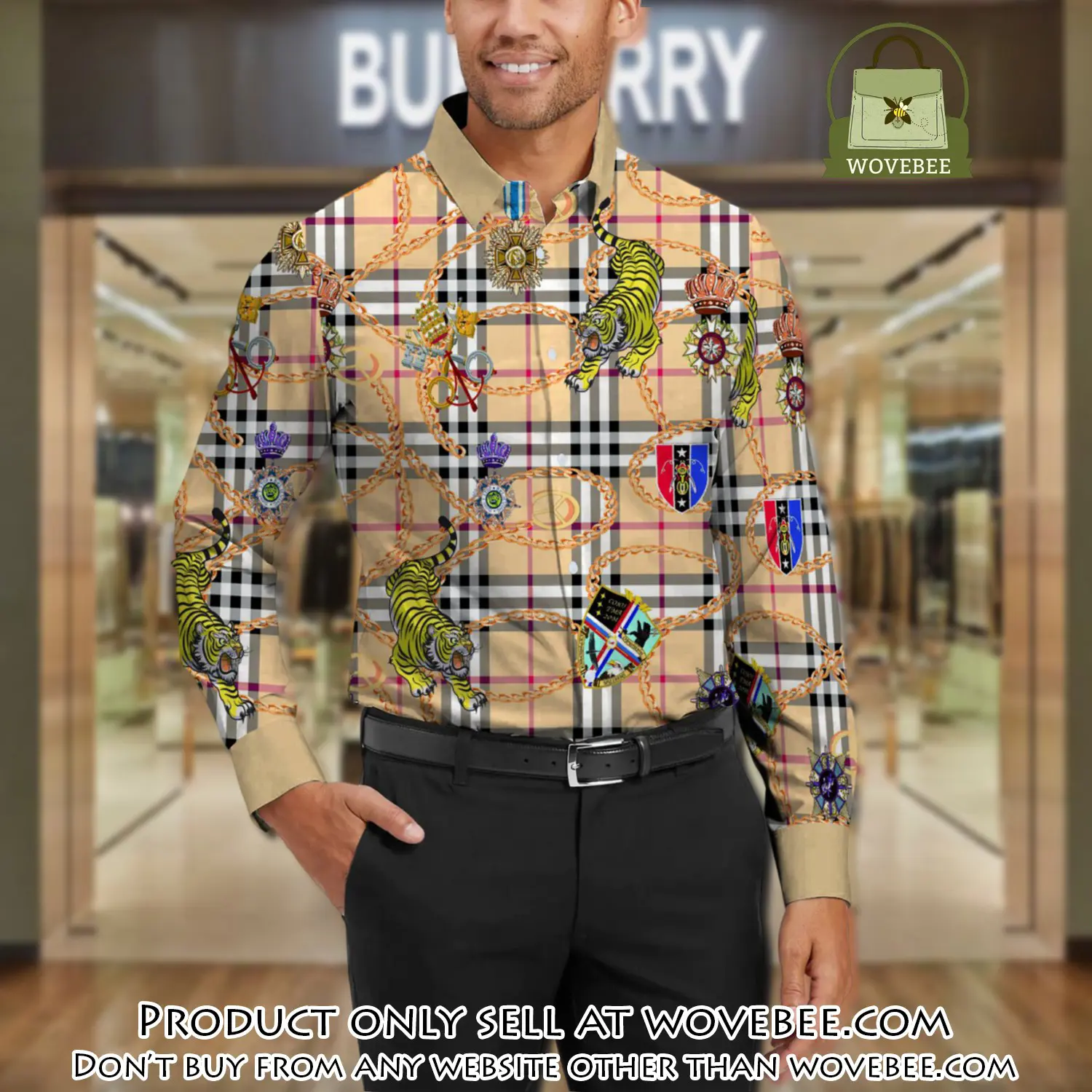 Burberry long sleeves button down shirt for elegant men lsb1010 wvb1046506